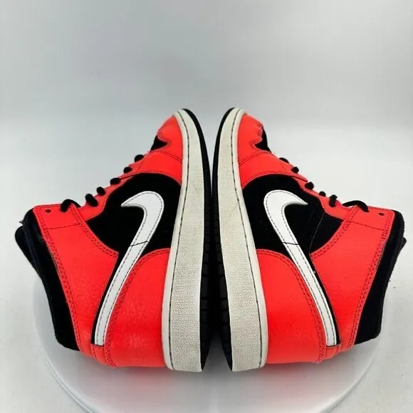 Nike Air Jordan 1 Mid Youth Size 4.5Y 554725-061 Infrared Black White Shoes