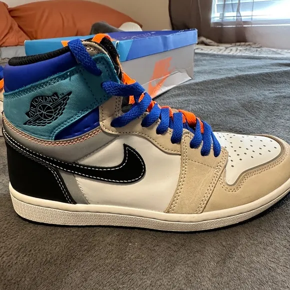 Nike Air Jordan 1 Retro High OG Prototype  High-Top Sneakers - Blue and Orange