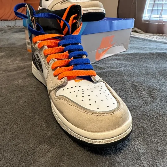 Nike Air Jordan 1 Retro High OG Prototype  High-Top Sneakers - Blue and Orange