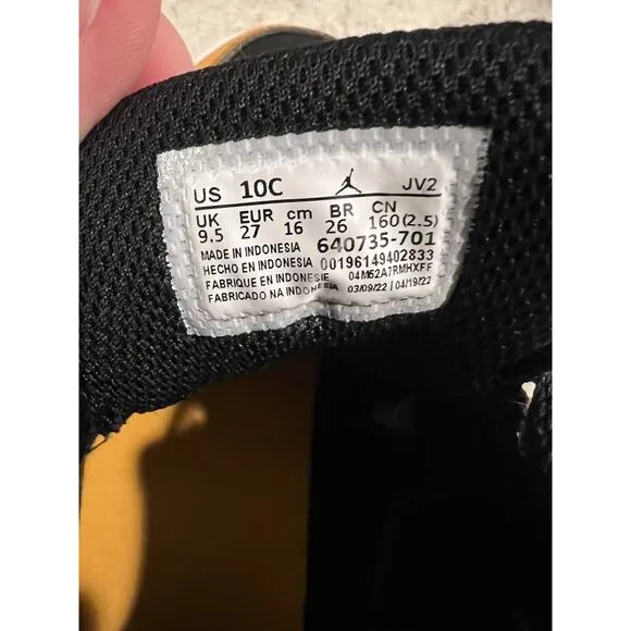 Nike Air Jordan 1 Shoes Toddler 10C Mid Taxi/Black-White