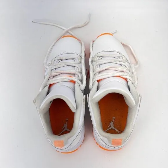 Nike Air Jordan 11 Retro Low White Bright Citrus Women Shoes AH7860-139 Size 6.5