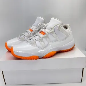 Nike Air Jordan 11 Retro Low White Bright Citrus Women Shoes AH7860-139 Size 6.5