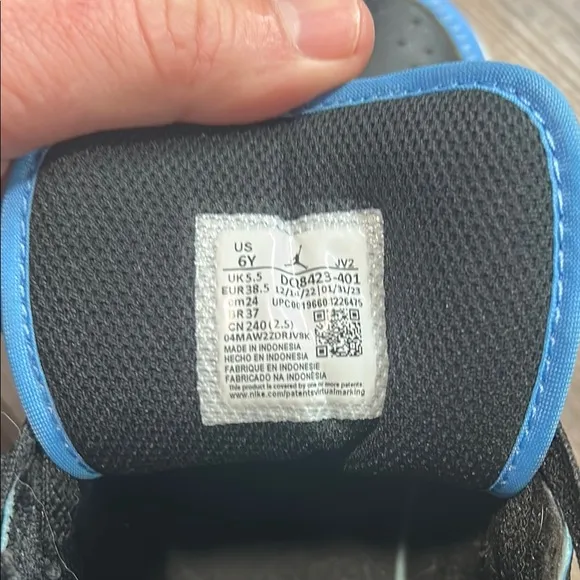Nike Air Jordan Black and Blue High-Top Sneakers