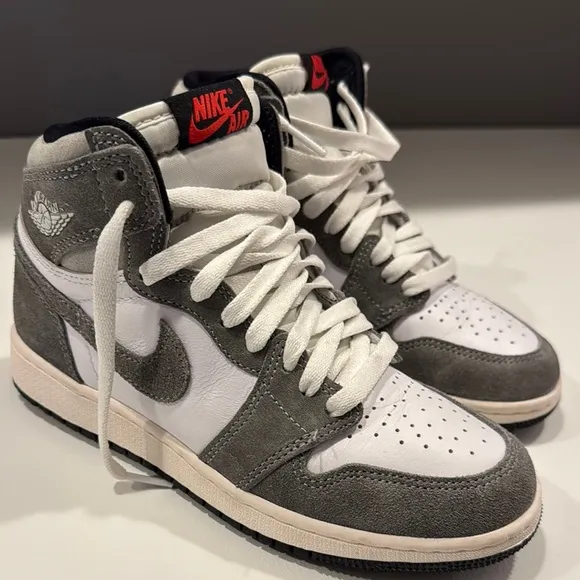 Nike Air Jordan High-Top Sneakers - Gray and White
