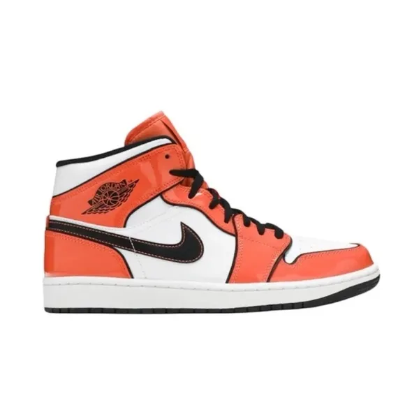 Nike Air Jordan High-Top Sneakers in Orange and White Tuft Toe