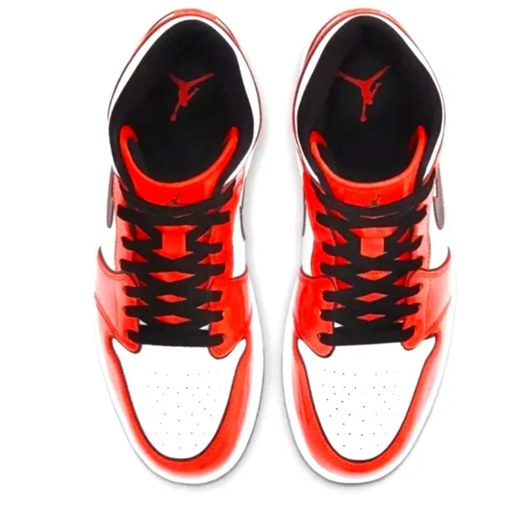 Nike Air Jordan High-Top Sneakers in Orange and White Tuft Toe