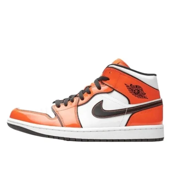 Nike Air Jordan High-Top Sneakers in Orange and White Tuft Toe