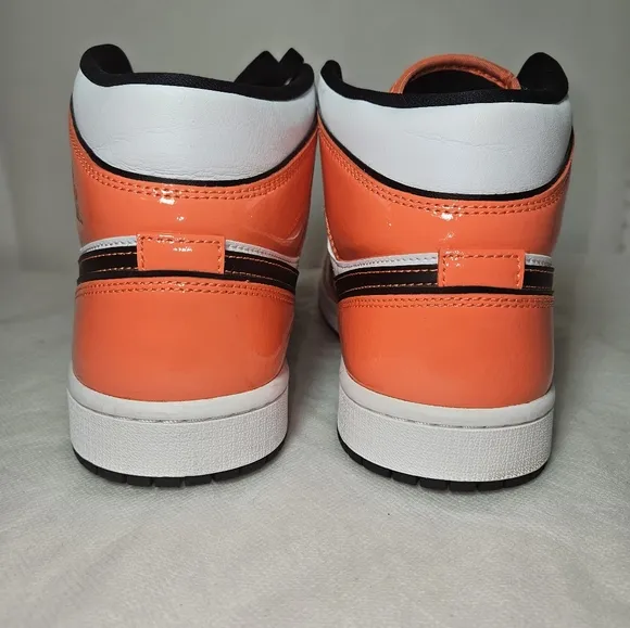 Nike Air Jordan High-Top Sneakers, Men's 10- Womens 11 1/2 - 12, Orange/White