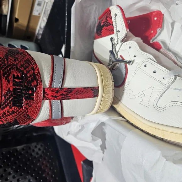 Nike Air Jordan Pe Hard Red Nyc White and Red High-Top Sneakers