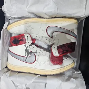 Nike Air Jordan Pe Hard Red Nyc White and Red High-Top Sneakers