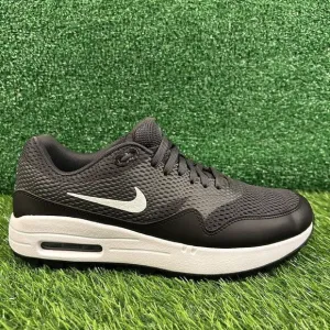 Nike Air Max 1 Golf Mens 8 Black White Spikeless‎ Shoes Sneaker Athletic NEW