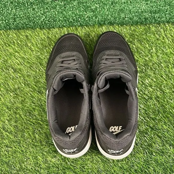 Nike Air Max 1 Golf Mens 8 Black White Spikeless‎ Shoes Sneaker Athletic NEW