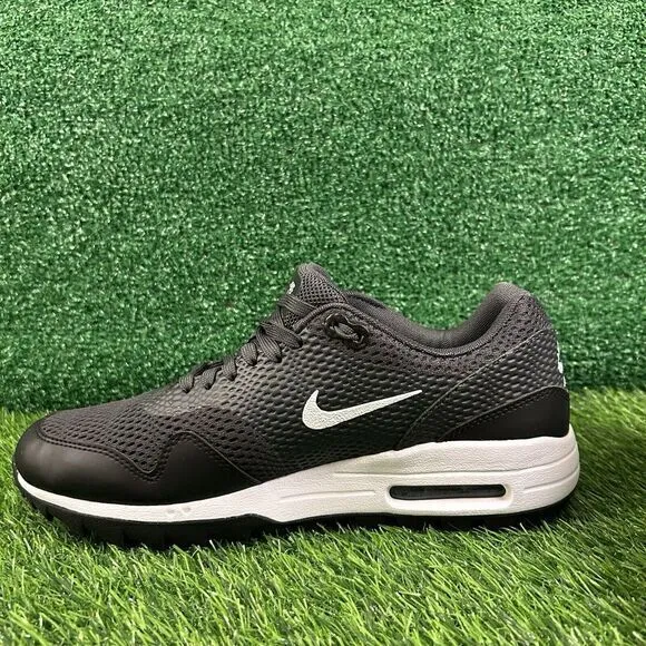 Nike Air Max 1 Golf Mens 8 Black White Spikeless‎ Shoes Sneaker Athletic NEW