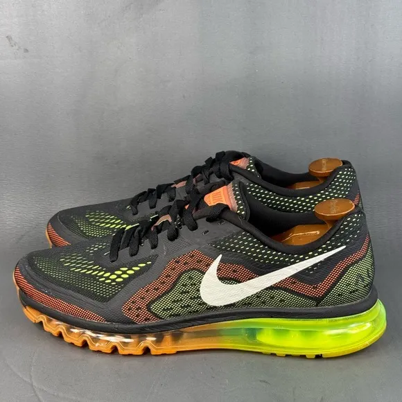 Nike Air Max 2014 'Atomic Orange Volt' athletic sneaker shoes men’s size 12