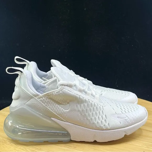 Nike Air Max 270 GS White Metallic Silver Shoes Sz 7Y NEW* 943345-103 (8.5 Wmns)