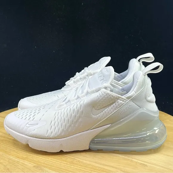 Nike Air Max 270 GS White Metallic Silver Shoes Sz 7Y NEW* 943345-103 (8.5 Wmns)