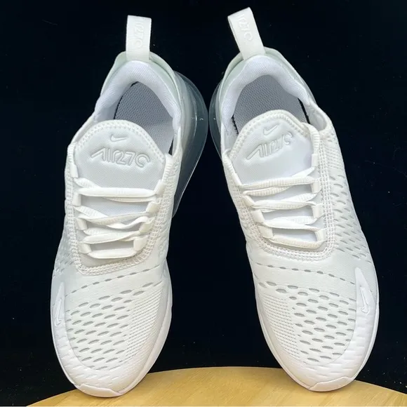 Nike Air Max 270 GS White Metallic Silver Shoes Sz 7Y NEW* 943345-103 (8.5 Wmns)