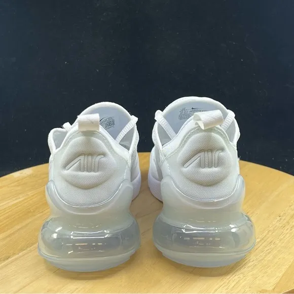 Nike Air Max 270 GS White Metallic Silver Shoes Sz 7Y NEW* 943345-103 (8.5 Wmns)