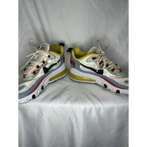 Nike Air Max 270 React Womens Size 7.5 Blue Athletic‎ Shoes Sneakers AT6174-002