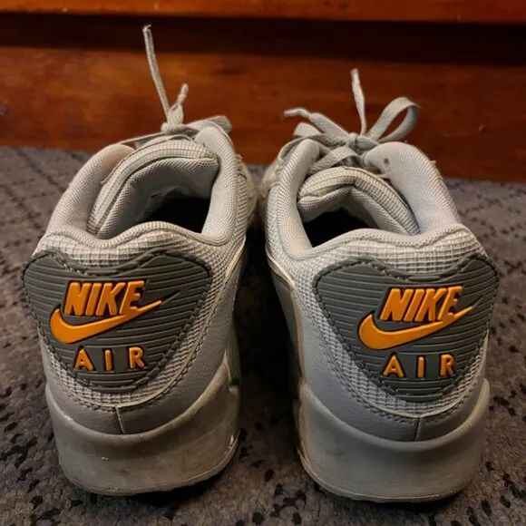 Nike Air Max 90 J22 Grey Wolf -Orange Used Sneakers Size‎ 11 US DR0145-001 *SH1