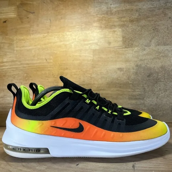 Nike Air Max Axis Premium Mens Size 10 Shoes Sneakers Black Volt/Total Orange