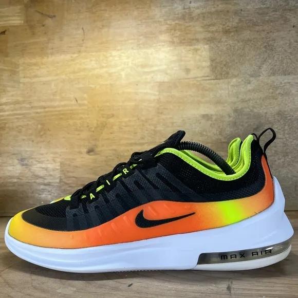 Nike Air Max Axis Premium Mens Size 10 Shoes Sneakers Black Volt/Total Orange