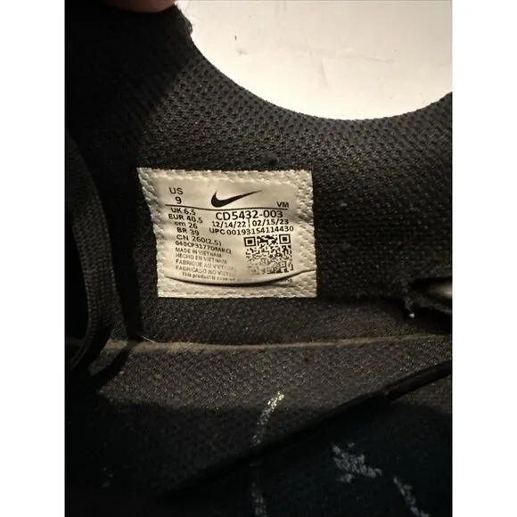 Nike‎ Air Max CD5432-003 Black Low Top Sneakers Walking Shoes Size 9