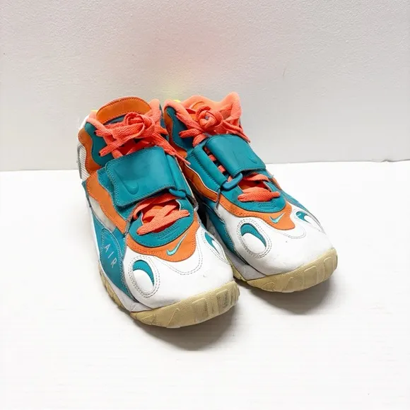 Nike Air Max Speed Turf High Top Sneakers 525225-102 Miami Dolphins Sz 13