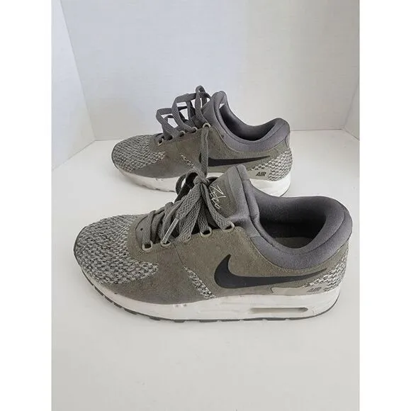 Nike Air Max Zero SE GS Youth Army Green Anthracite Mesh Trainers Shoes Size 5y