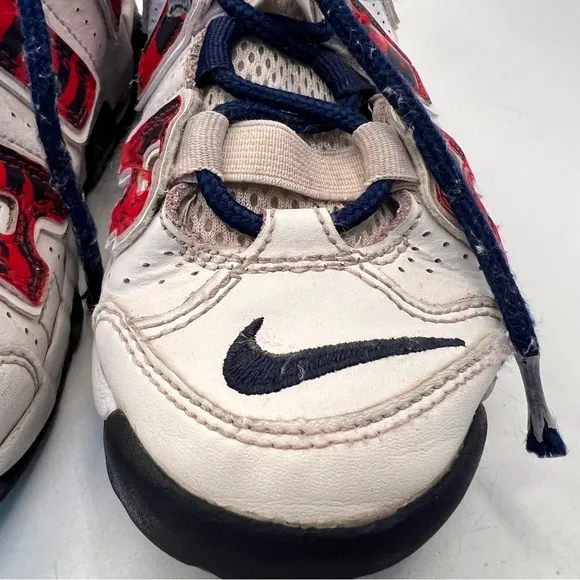 Nike Air More Uptempo 'White Blue Red Camo' Kid's Boys Red Basketball Shoes
