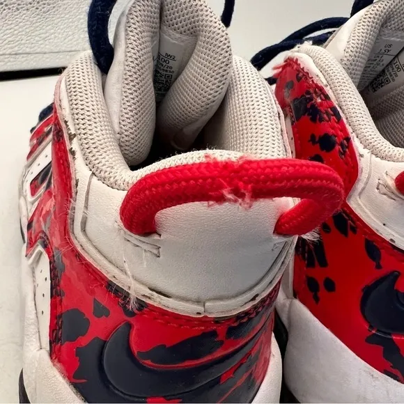 Nike Air More Uptempo 'White Blue Red Camo' Kid's Boys Red Basketball Shoes