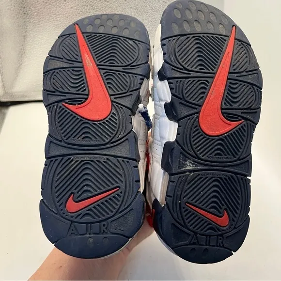 Nike Air More Uptempo 'White Blue Red Camo' Kid's Boys Red Basketball Shoes