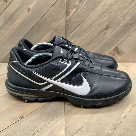 Nike Air Rival 2.5 Golf Shoes Mens Size 12 Black White Air Outdoor Sports Cleats