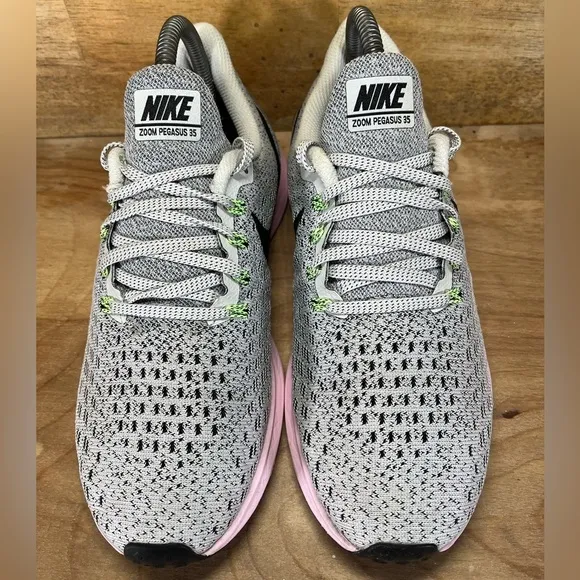 Nike Air Zoom Pegasus 35 Womens Size 7.5 Running Shoes Sneakers Gray Pink