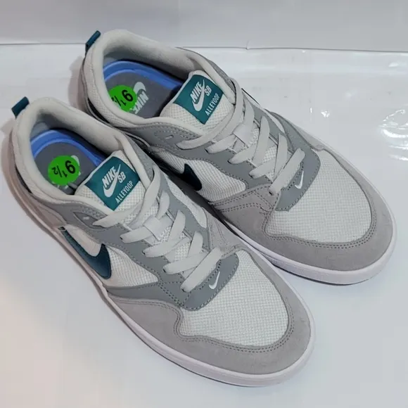 Nike‎ Alleyoop SB Particle Grey Geode Teal Shoes