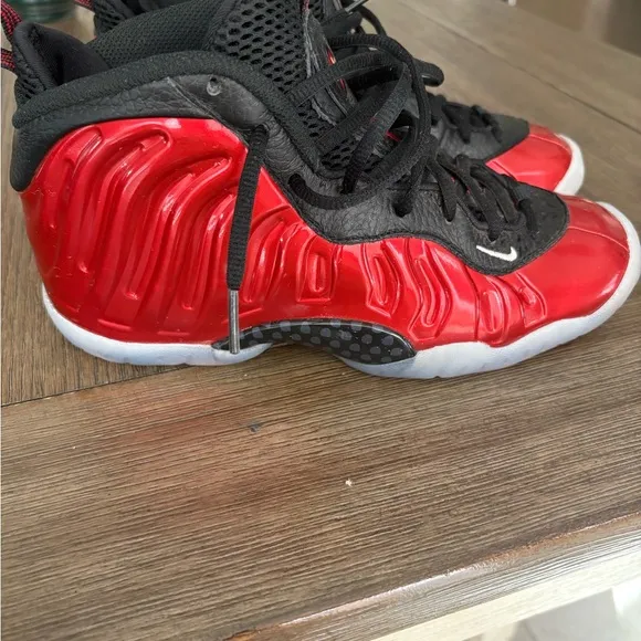 Nike Black and Red High-Top Sneakers foamposite