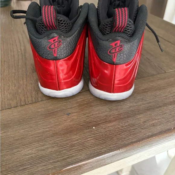 Nike Black and Red High-Top Sneakers foamposite