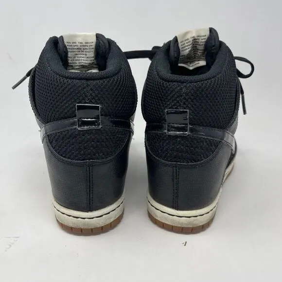 Nike Black Dunk Sky High Essential Mesh Hidden Wedge Sneaker Shoes Size 8