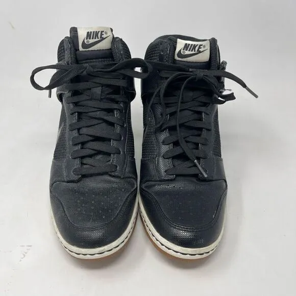 Nike Black Dunk Sky High Essential Mesh Hidden Wedge Sneaker Shoes Size 8