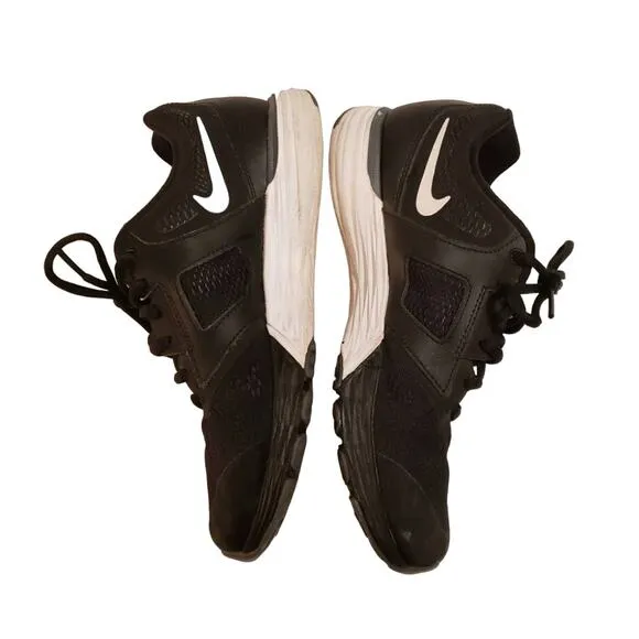 Nike Black White Swoosh TriFusion Running Sneaker Mesh Overlay Women's 7.5
