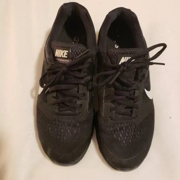 Nike Black White Swoosh TriFusion Running Sneaker Mesh Overlay Women's 7.5