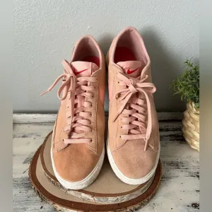Nike Blazer Low Men Pink Suede Casual Retro Athletic Sneakers 371760-801 Sz 8.5
