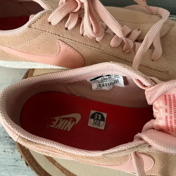 Nike Blazer Low Men Pink Suede Casual Retro Athletic Sneakers 371760-801 Sz 8.5