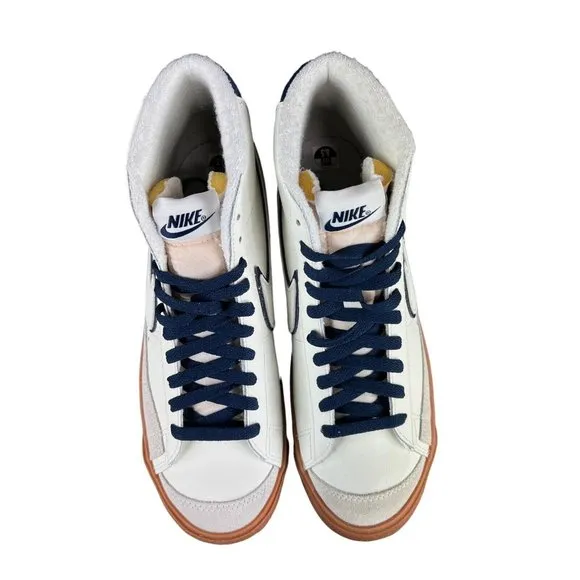 Nike Blazer Mid '77 Premium Sail White Navy Shoes DQ7672-100 Men's Size 8.5