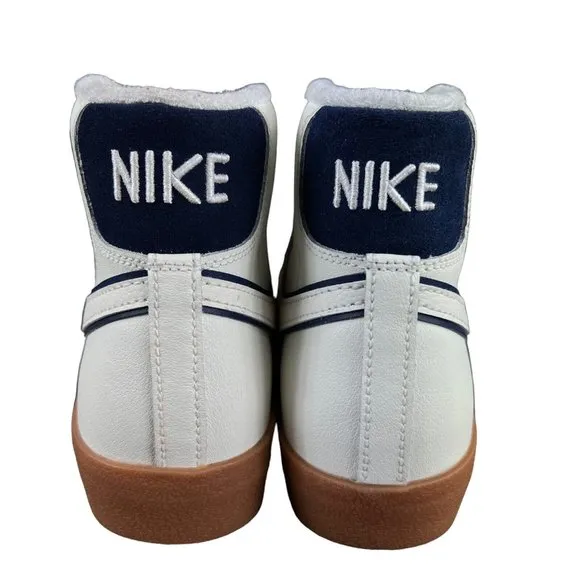 Nike Blazer Mid '77 Premium Sail White Navy Shoes DQ7672-100 Men's Size 8.5