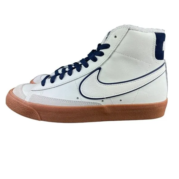 Nike Blazer Mid '77 Premium Sail White Navy Shoes DQ7672-100 Men's Size 8.5