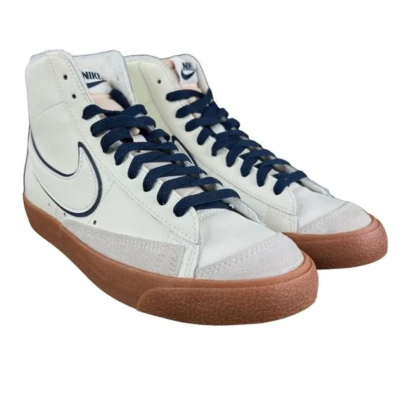 Nike Blazer Mid '77 Premium Sail White Navy Shoes DQ7672-100 Men's Size 8.5