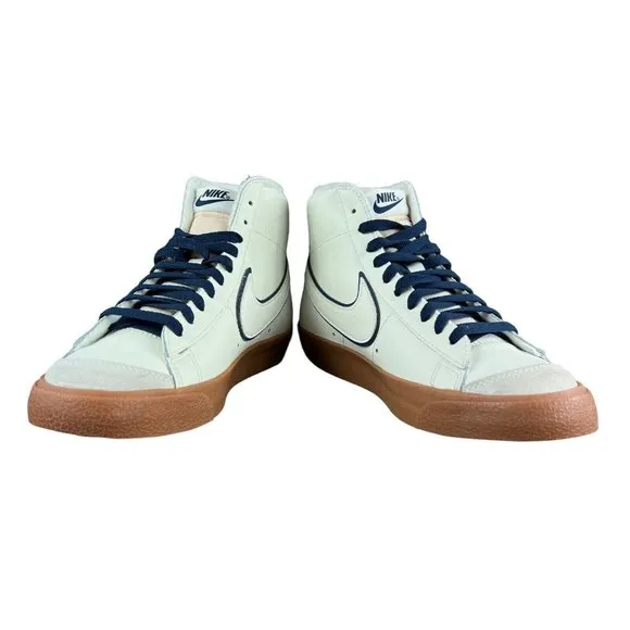 Nike Blazer Mid '77 Premium Sail White Navy Shoes DQ7672-100 Men's Size 8.5