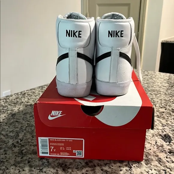 Nike Blazer White and Black High-Top Sneakers