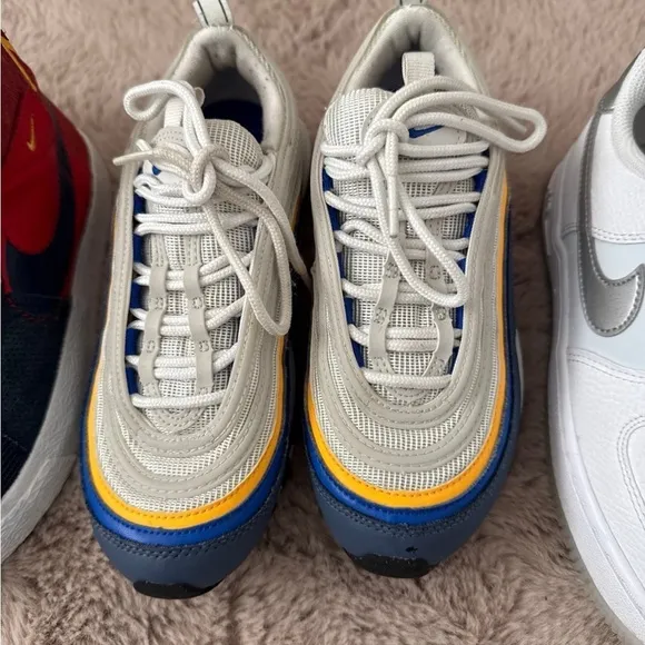 Nike Blue and Yellow Sneakers High-Top Casual